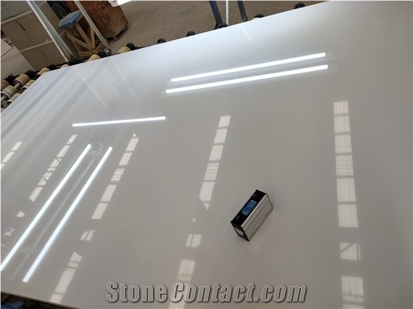 Polished White Artificial Marble Slab and Tiles