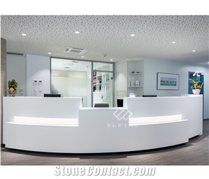 Custom Design Marble  Office Led Lighting Reception Desk