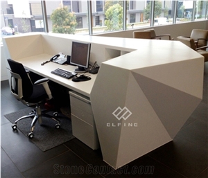 Office Furniture Marble Deisgn 2 Person Salon Reception Desk