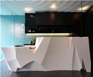 Elegant Factory Price Led Light Hotel Reception Desk Design