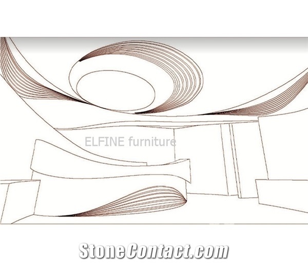 High Quality White Round Solid Surface Reception Desk