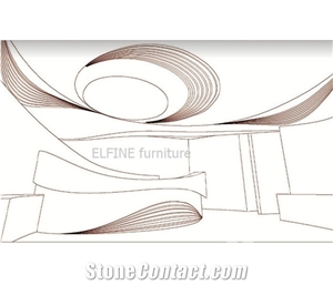 High Quality White Round Solid Surface Reception Desk