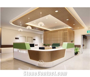 OEM Hospital Artificial Marble Commercial Reception Desk