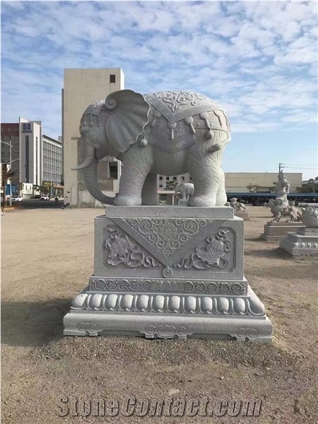 Exquisite Carving Animal Garden Statue Big Stone Sculpture