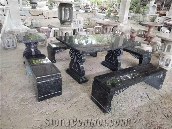 Top Quality Black Polished Outdoor Table Set