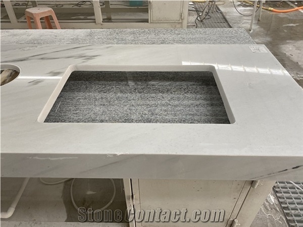 Lincoln White Marble Vanity Countertop