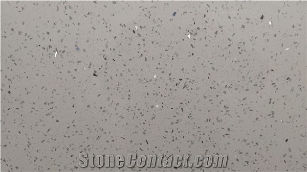 Sparkle Big Grain White Quartz Slabs Engineer Stones