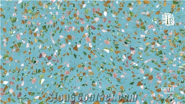 Guiyi High Quality Color Cement Terrazzo Artificial Stone Big Slabs