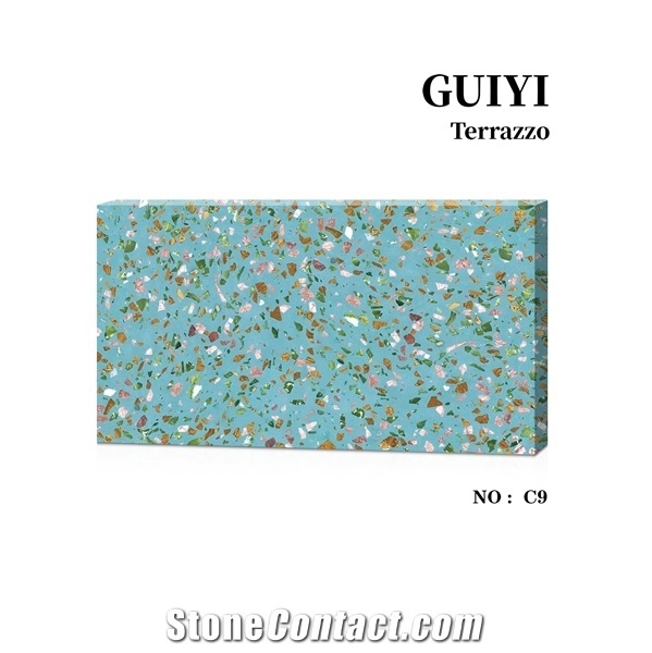 Guiyi High Quality Color Cement Terrazzo Artificial Stone Big Slabs