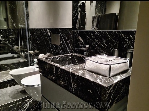 Nero Marquina Marble Bathroom Top