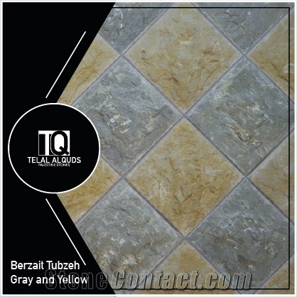 Berzait Tubzeh Gray and Yellow Split Wall Tiles