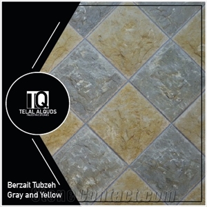 Berzait Tubzeh Gray and Yellow Split Wall Tiles