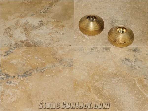 Nero Salbacos Country Travertine Cross-Cut Filled Honed Tile