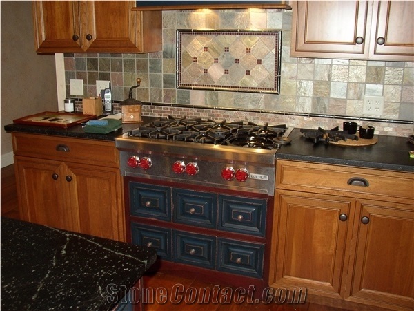Black Soapstone Kitchen Countertop