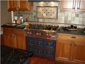 Black Soapstone Kitchen Countertop