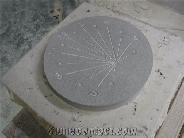 Hand Carved Indiana and Texas Shell Limestone Sundial