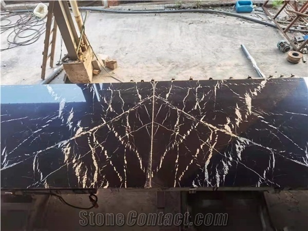 Bookmatched Nero Marquina Marble Slabs