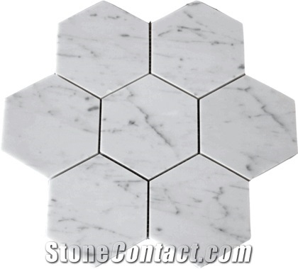 Bianco Cararra White Marble Mosaic Tiles