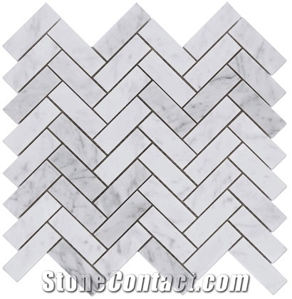 Carrara White Marble 5/8x5/8 Mosaic Tiles