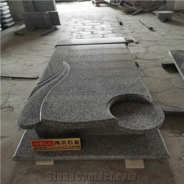 G664 Pink Granite Cheap Tombstone Sets