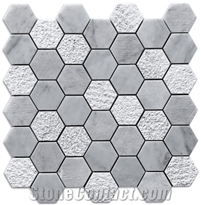 Multi Finish Hexagon Floor Wall Mosaic Marble Tiles