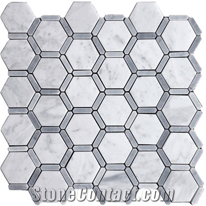 White Hexagon Subway Herringbone Brick Lantern Marble Mosaic