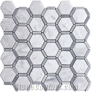 White Hexagon Subway Herringbone Brick Lantern Marble Mosaic