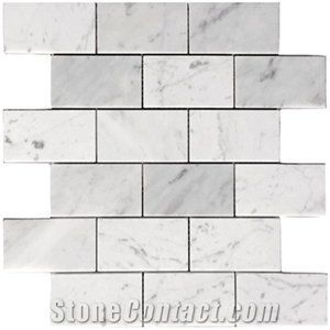 White Triangle Mosaic Black Dots Marble Tiles