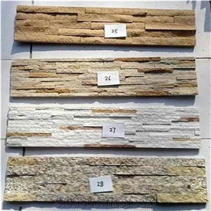 Yellow Quartzite Culture Stone Veneer Wall Cladding