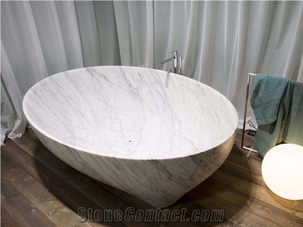 Good Price Wholesale Freestanding White Marble Bathtub