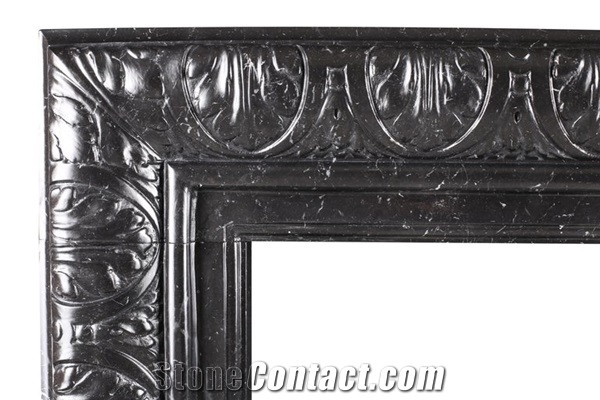 Popular Good Quality Black Marble Mantel Electric Fireplace