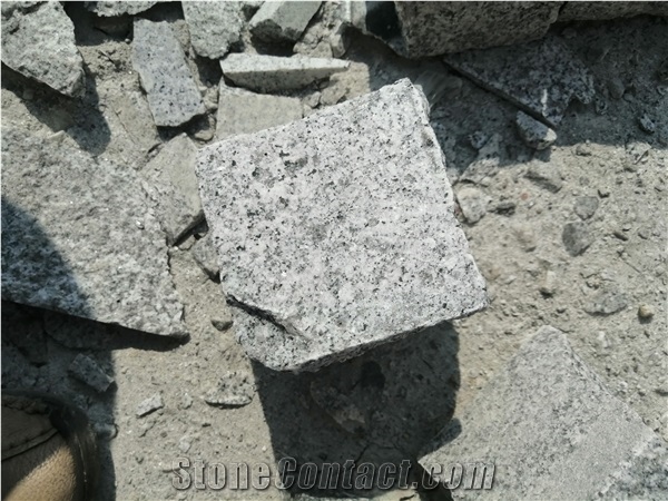 G603 Padang Light Grey Granite Cobble Cube Stone Setts Landscaping Paver