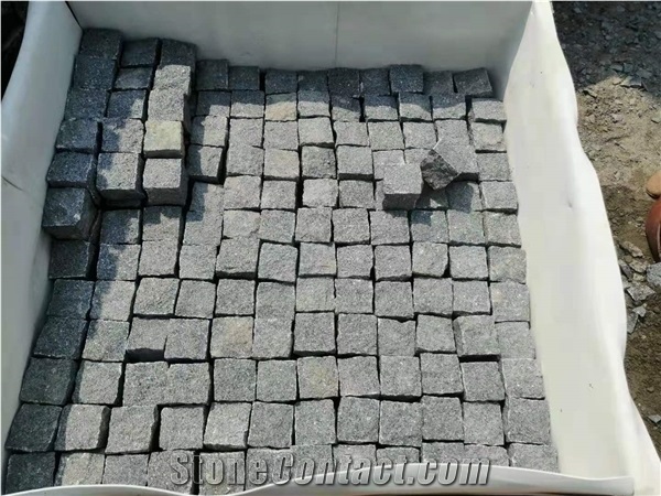 G654 Padang Dark Grey Granite Cube Stone Cobble Sets