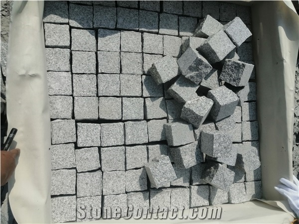 New G603 Grey Granite Cube Stone Cobble Sets Garden Pavers