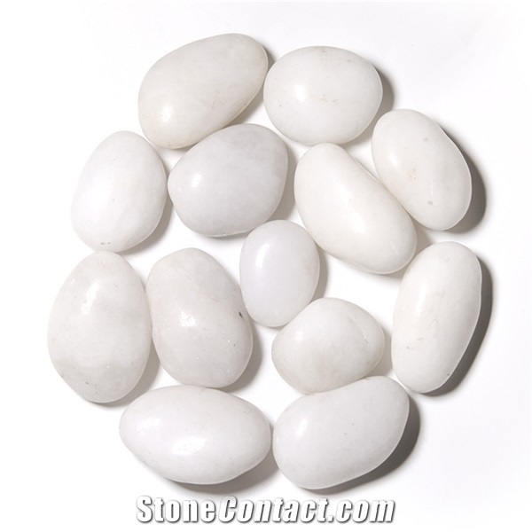 High Polished Snow White Pebbles Decorative Pebbles