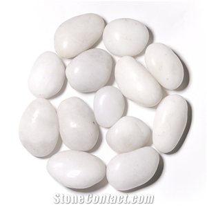 High Polished Snow White Pebbles Decorative Pebbles