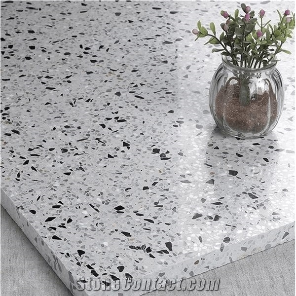 Black/White/Grey Terrazzo Slab Tiles for Table Top Countertop