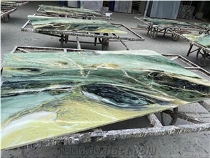 Bookmatched Dream Green Marble/Dreaming Green Marble Slab