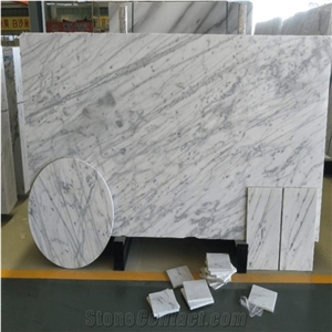 China Carrara White Marble Slab Tiles Paving