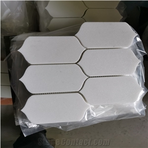Crystal White Marble Mosaic Tiles Water-Jet Stone