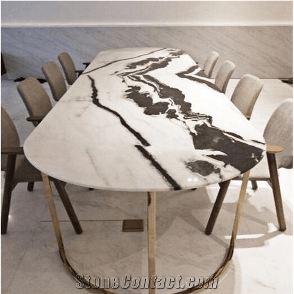 Panda White Marble/Black and White Marble Table Tops