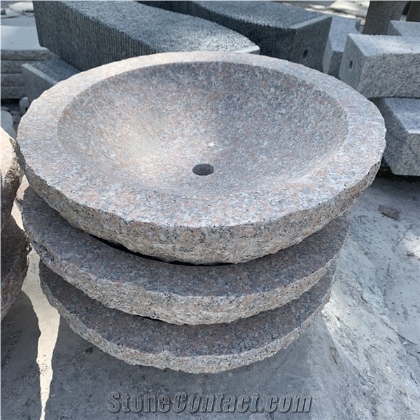 Round Garden Inside Polished Granite Bowl Fountains