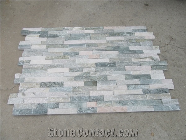 Green White Cultured Stone Panels,Shape S&Z,Thin Veneer