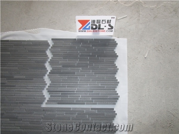 Linear Strips,Chinese Andesite Mosaic,Black Decoration