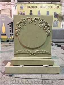 Rose Design Headstone for Cemetery