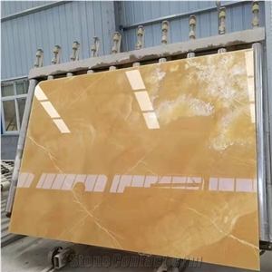 China Honey Yellow Onyx Slabs Tiles for Flooring Walling