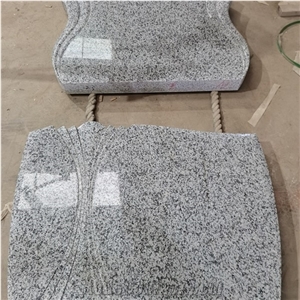 China Jilin White G603 Granite Double Monument Headstones