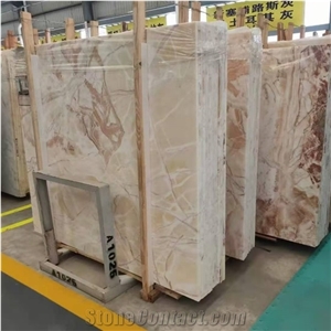 China Polished Multicolor Cloud Red Marble Slabs