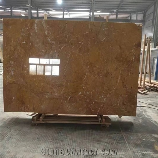 China Yellow Kellen Gold Marble Slabs with Purple Veins