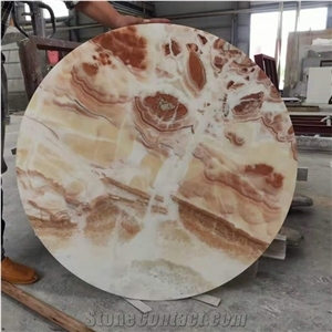Multicolor Cloud Red Marble Round Table Tops